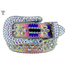 2022 Designer Belt Bb Simon Men039s Belt Ladies Sparkling Diamond Black White Blue Red Multicolor K5aw71779012 Belts Alloy Standard Narrow Silver1