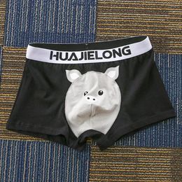 Underpants Men Cartoon Print Shorts Briefs Breathable Pattern Men's Mid-rise Elastic Waistband Underwear 3d For Comfortable