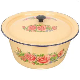 Dinnerware Sets Storage Holder Flatware Bowl Vintage Enamelware Washing Basin Pot Mixing Ramen