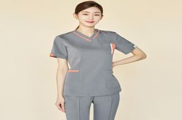 Beauty Salon Work Uniforms For Women Short Sleeve Spa Working Wear Female Massage Foot Bath Uniform Suit V Neck Women039s Two P9590743