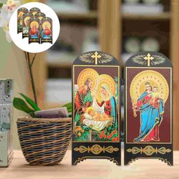 Vases Catholic Gift Catholicism Adornment Church Decoration Religious Wooden Plaques Virgin Mary Hanging Desktop Ornament Christmas