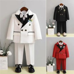 Clothing Sets 9M-8T Kids Clothes Boys Suit Three Piece Set Birthday Party Flower Children's Dress Boys' Formal Velvet Winter