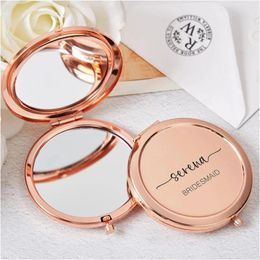 Party Supplies Personalized Compact Mirror Engraved Metal Pocket Custom Bachelorette Bridesmaid Gift Bridal Shower Favor