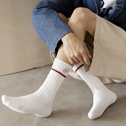 Men's Socks Fashion High Tube Cotton Embroidery Stockings Ins Style Non-slip Wicking Breathable Comfortable For Men