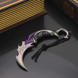 LED Swords/Guns Valorant Game Peripheral Skin Melee Reaver Karambit Knife 15cm Uncut Safe Alloy Model Cosplay B Song Toy Holster Gifts T240521