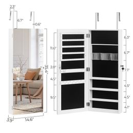 ZK20 The Whole Surface PVC Film Wall Hanging Door With Lock Jewelry Cabinet Fitting Mirror Cabinet