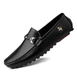 Men Leather Loafers Men Casual Shoes Moccasins Slip on Men Male Driving Shoes Foot Covering Boats Shoes 240516