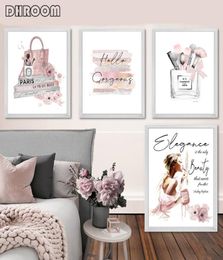 Fashion Poster Makeup Brushes Beauty Wall Art Fashion Books Prints Canvas Painting Pink Perfume Wall Pictures Girl Room Decor6649849