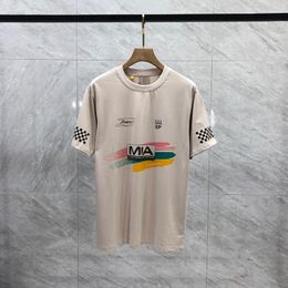 24ss Summer USA Racing Letter Golden Print Tee Men t shirt Street skateboard Casual cotton Tshirt 0523