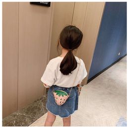 Lovely Children Coin Purse Mini Shoulder Bag Kids Boys PU Leather Small Wallet Handbag Cute Strawberry Baby Girls Crossbody Bags