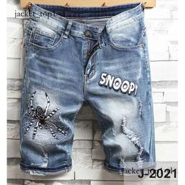 purple jeans Men's Shorts Denim Causual Fashional jeans Distressed Short Skate Board Jogger Ankle Ripped Wave mens jeans 00b8