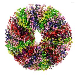 Decorative Flowers Spring Wreath Farmhouse Colourful Cottage Flower Garland Happy Easter Party Gifts Wedding Wall Room Home Decoration