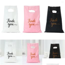 Gift Wrap 100Pcs Thank You Bag Plastic Shop Tote 20 30Cm Gitf Birthday Wedding Party Favours Candy Cookie Wrappers Drop Delivery Home Dh69E