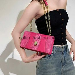 Shoulder Bags Popular European and American chain shoulder bags for womens fashionable texture retro square Bolsas Para Mujeres H240523