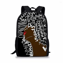 Backpack Fashion Trendy Funny African Girls Notebook Backpacks Pupil School Bags 3D Print Oxford Waterproof Boys/Girls Laptop
