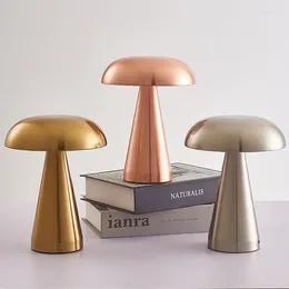 Table Lamps Reading Desk Metal Light Lamp Desktop Decorative Ornament Mushroom TableLamping Touch Night