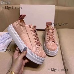 Luxury Platform Shoe Ladies Designer Laurens Leather Shoes Sneakers Pure White Womens Lace Casual Shoe Sports Trainers Real 800