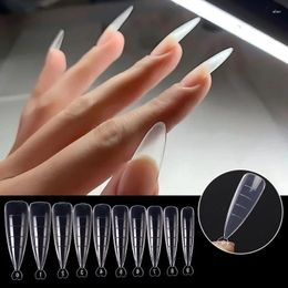 False Nails 100Pcs Full Cover Sculpted Nail Tips Fake Finger UV Gel Polish Extension Quick Building Manicure Tools Set