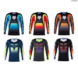 Men's T-shirts Outdoor T-shirts Foxx Head Speed Subduing Mountain Bicycle Riding Suit Top Mens Long Sleeved Off Road Racing Suit Quick Drying T-shirt 48dt