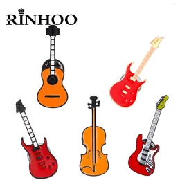 Brooches Rinhoo Creative Musical Instrument Enamel For Women Fashion Violin Guitar Lapel Pins Music Symbol Badge Party Jewelry