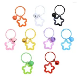 Keychains Gift Five-Pointed Star Keychain With A Bell Acrylic Pendant Ornament Bag Hangings Accessories Keyring