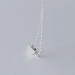 Pendants Real 925 Sterling Silver Cute Frost Heart Choker Necklace Personality Fine Jewelry For Women Wedding Party Accessories