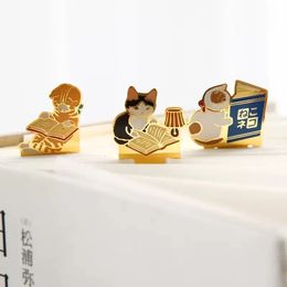 Cute Cat Bookmarks Metal Book Clips Kawaii Kittens Paper Page Holder Japanese Stationery Reading Tools School Office Supplies 240515