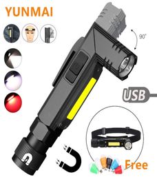 Flashlights Torches 15000LM Hand Tactical Dual Fuel 90 Degree Rotary Clip Rechargeable Super Bright 5 Modes LED Torch O5474284