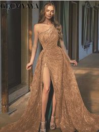 Basic Casual Dresses GLCMYAYA Sparkly Hot Evening Dress Lace Italian Spaghetti Shoulder Strap Party Dress Prom Dress Teen Girls Graduation Prom Long Sle J240523