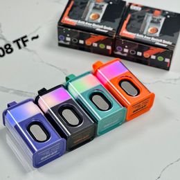 Moulded transparent mecha style wireless bluetooth speaker portable mini speaker outdoor subwoofer with plugin card tf