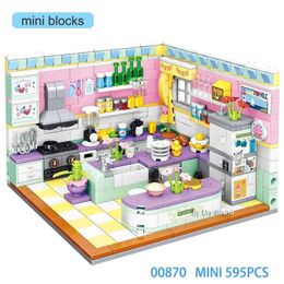 Blocks Friends Mini Bricks Girls Bedroom Morden Princess Set Playground House Designer DIY Building Block Toys for Kids Christmas Gifts H240523