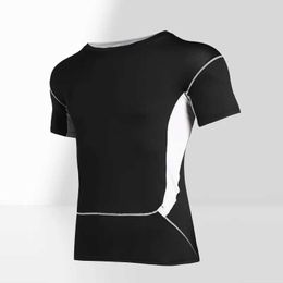 Men's T-Shirts Sports Tight Mens Quick-Dry Mesh Breathable Fitness Suit High Elastic Running Training Suit J240522