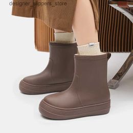 Casual Shoes Fashion Women Rain Boots 2024 New Waterproof for Outdoor Non-slip Womens Work High Quality Platform EVA Q240523