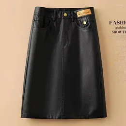 Skirts 2024Autumn Winter Fashion High Waist Pocket Solid Colour Casual Versatile Western Style Commuting Slim Clothing Women