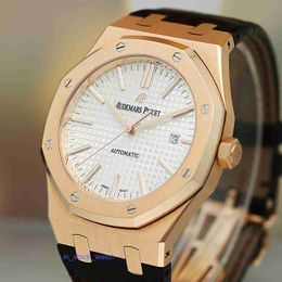 Aeipoi Watch Luxury Designer Mens Watch Series 18K Rose Gold Calendar Automatic Mechanical Watch 15400OR