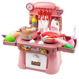 Kitchen Toys Imitated Chef Light Music Pretend Cooking Food Play Dinnerware Set Safe Cute Children Girl Gift Fun Game GYH 240523