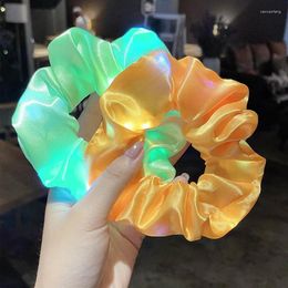 Party Decoration Fashion LED Luminous Scrunchies Hairband For Women Girls Elastic Ponytail Holder Hair Band Rope Light Bar Accessories
