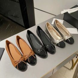 Designer Black Ballet Flats Ballerina Paris Brand Dress Shoes Sheepskin Shoe Women Spring Quilted Genuine Leather Slip On Ballerinas Luxury Round Toe w76y#