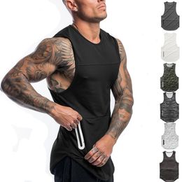 Mens Running Vest Gym Camo Black Tank Top Bodybuilding Fitness Slim Workout ONeck Sporting Muscle Sleeveless Shirts Breathable 240513