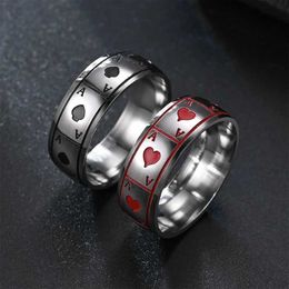 Couple Rings Wholesale and direct shipping of mens womens couples rings spade ace oil drop rock hip-hop fashion Jewellery S2452301