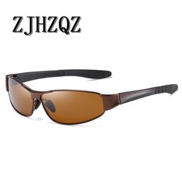 Fashion Vintage Mens Pilot Polarized Sunglasses Retro Outdoor Sport Driving UV400 Protection Eyewears Black Brown Yellow Lens 290a