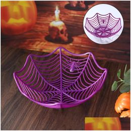 Other Festive Party Supplies Hallowee Candy Basket Spider Web Bowl Fruit Plate Box Halloween Kitchenware T Or Treat 220922 Drop Delive Dhclv
