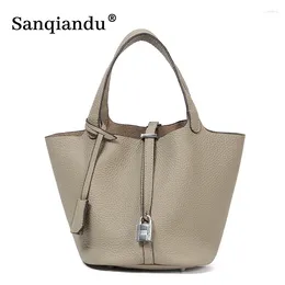 Shoulder Bags Female Tote Bag Designers Luxury Handbags Small Bucket Famous Simple Women Ladies Genuine Leather