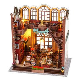 Doll House Accessories DIY Magic Book House Casa Wooden Minor Building Kits Doll Houses with Furniture Light Dollhouse Toy for Girls Birthday Gifts Q240522