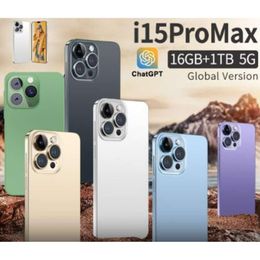 i15 Pro Max Snapdragon 8 gen2 AI Gaming Smartphone Global Version 5G Phone black 16GB+1TB