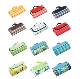 Picnic Blanket Plaid Foldable Outdoor Mat Pad Waterproof Portable Beach Mat Hiking Camping Blanket Extra Large Sand Proof Carpet L1117165