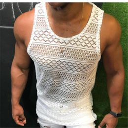 Men's Tank Tops T-Shirt Elegant Casual Vest Men Round Neck Sleeveless Printed Summer Roupa Masculina