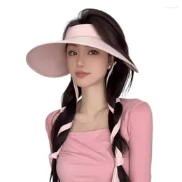 Wide Brim Hats Brims Visor Hat For Female UV Protective Summer Sun Breathable Silk Fashion Beach Hiking Headwear