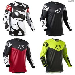 Men's T-shirts Outdoor T-shirts Fox Breathable Sweat Wicking T-shirt Mountain Bike Cycling Suit Long Sleeve Top Summer Cross-country Motorcycle Suit T-shirt