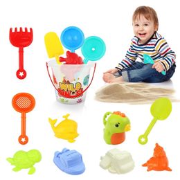 Sand Play Water Fun Sand Play Water Fun Beach toy set 14 piece beach toy set with beach bucket sand Mould sand shovel rake water tank and sand castle toys WX5.22